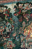 Bangkok Wat Pho, mural paintings of the ubosot. 